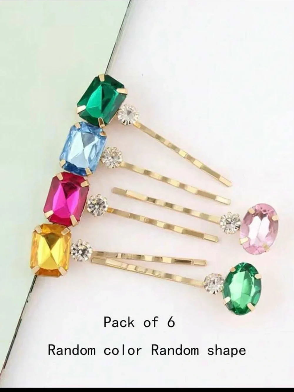 ✨NEW 6-piece Multicolor Crystal Hair Pins - Women Accessories
